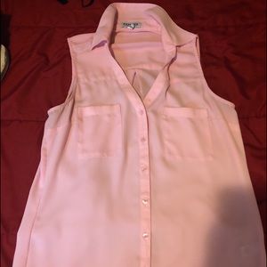 Pink button down shirt